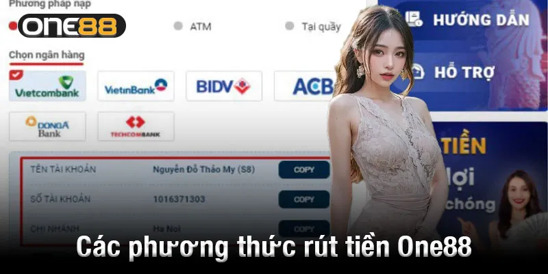 Các phương thức rút tiền One88 phổ biến hiện nay